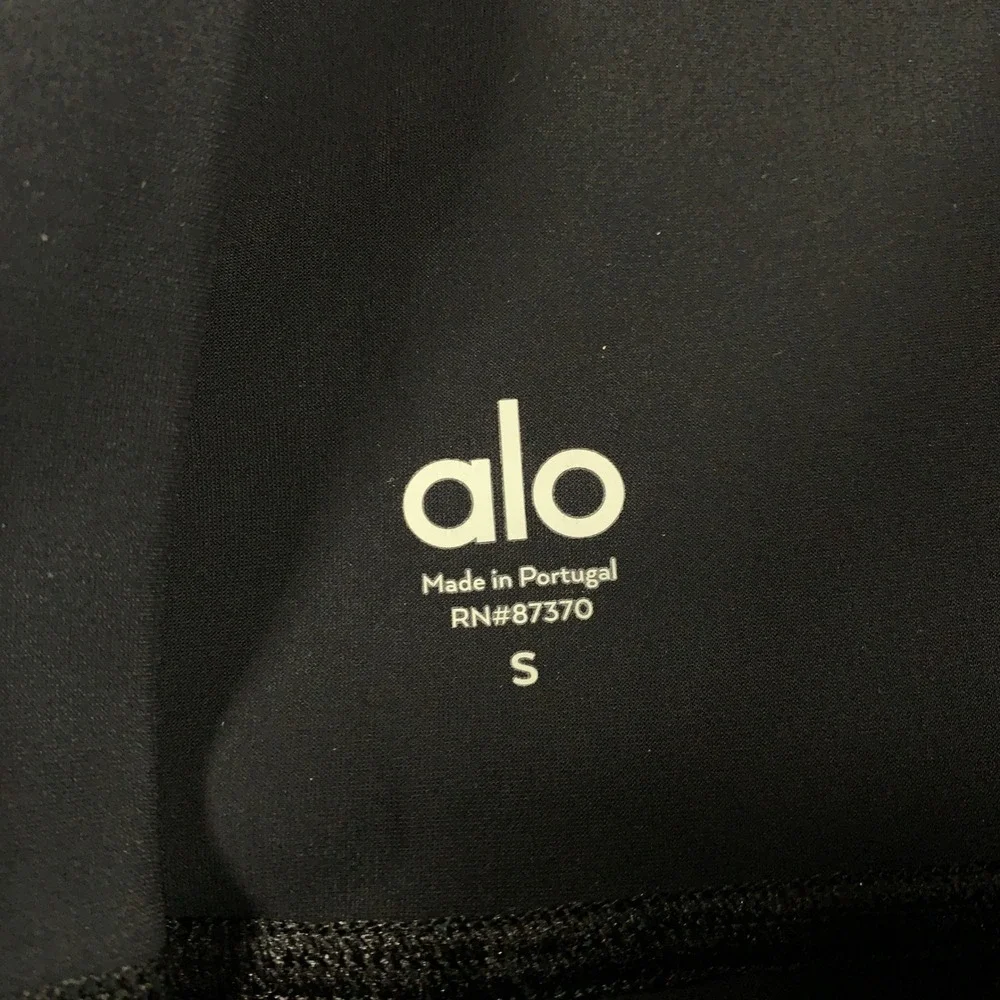 Alo Yoga High-Waist Shredded Leggings Womens Small Black Laser Cut Slashed Tight